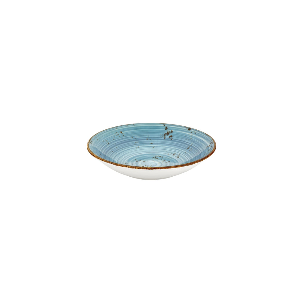 Infinity dia.9" h:0" 34 oz. Round Turquoise Vitrified Deep Plate
