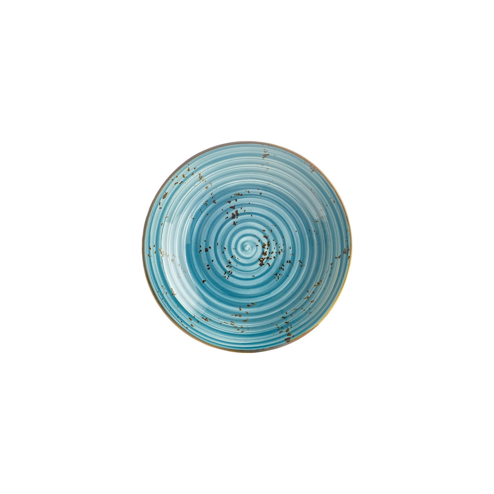 Infinity dia.9" h:0" 34 oz. Round Turquoise Vitrified Deep Plate