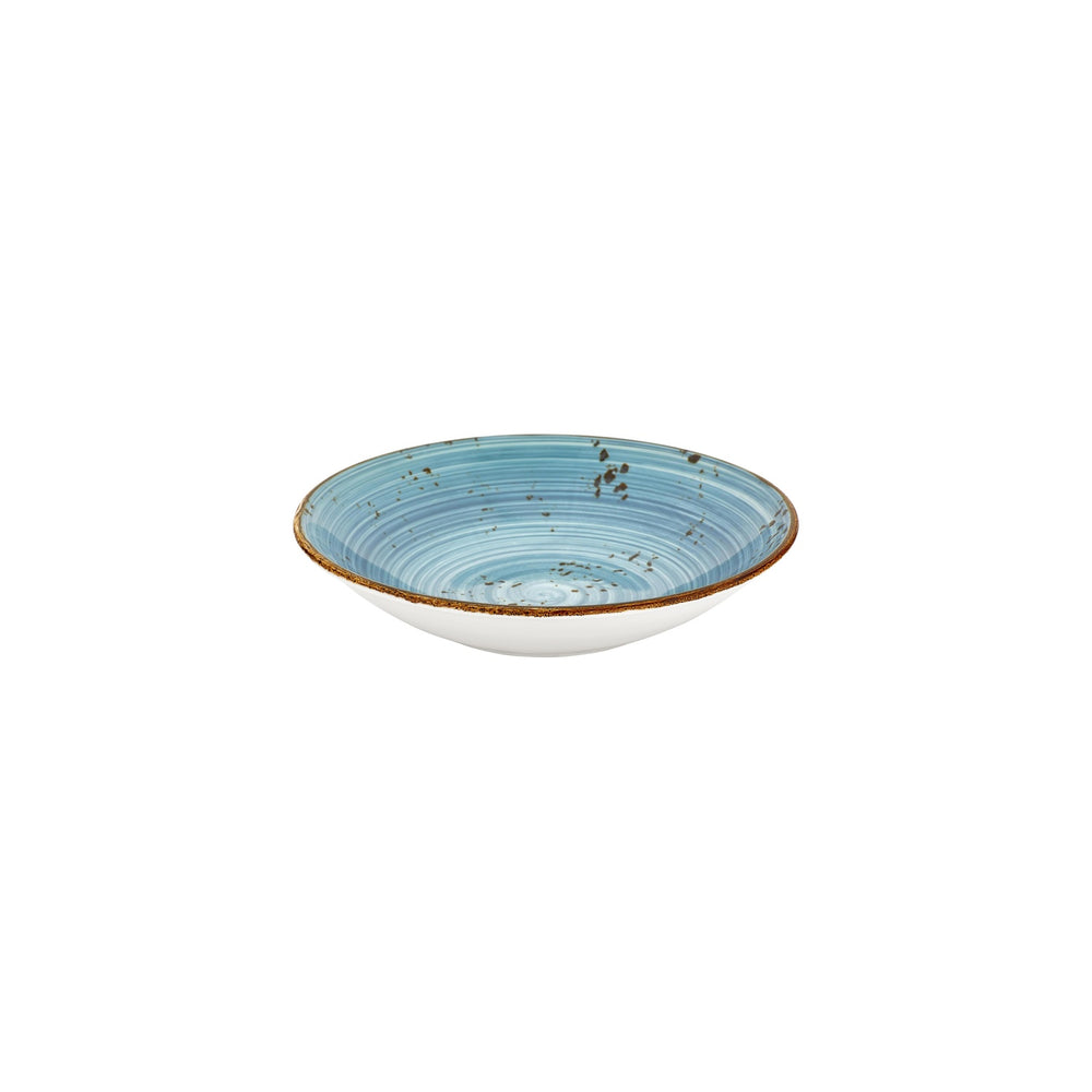 Infinity dia.9.75" h:0" 44 oz. Round Turquoise Vitrified Deep Plate