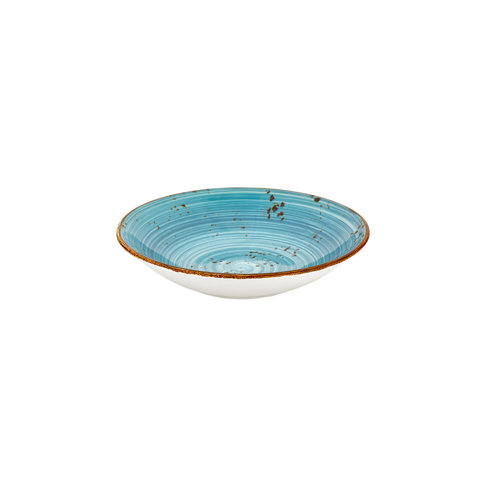 Infinity dia.11" h:0" 57 oz. Round Turquoise Vitrified Deep Plate