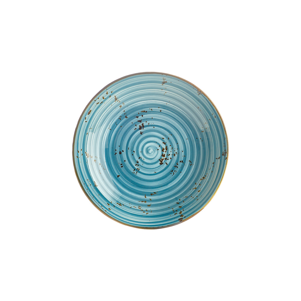 Infinity dia.11" h:0" 57 oz. Round Turquoise Vitrified Deep Plate