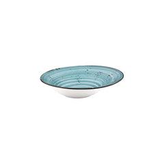 Infinity 10.75" x 10.75" x h:0" 17 oz. Organic Turquoise Vitrified Deep Plate