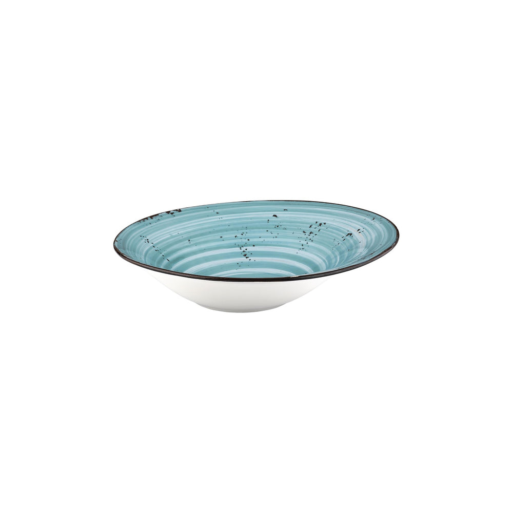 Infinity 11.75" x 11.75" x h:0" 24 oz. Organic Turquoise Vitrified Deep Plate