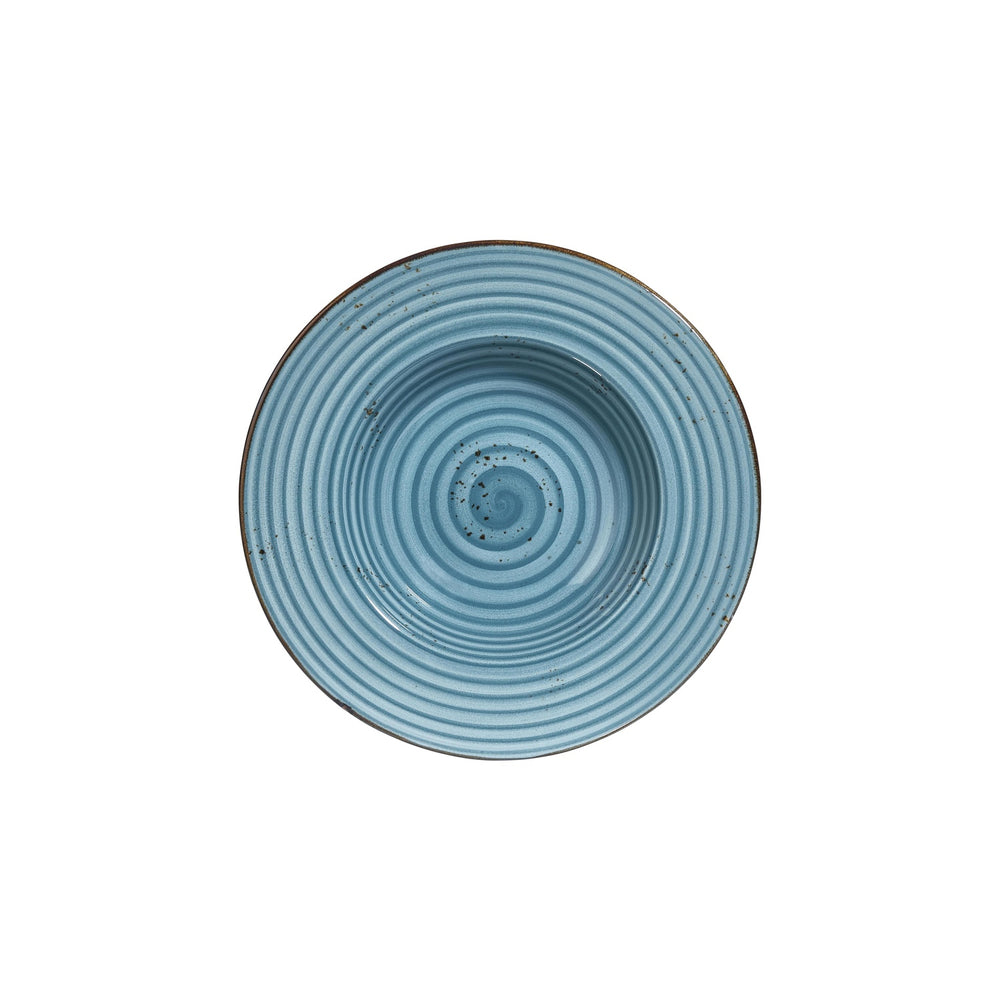 Infinity dia.11" h:0" 16 oz. Round Turquoise Vitrified Deep Plate