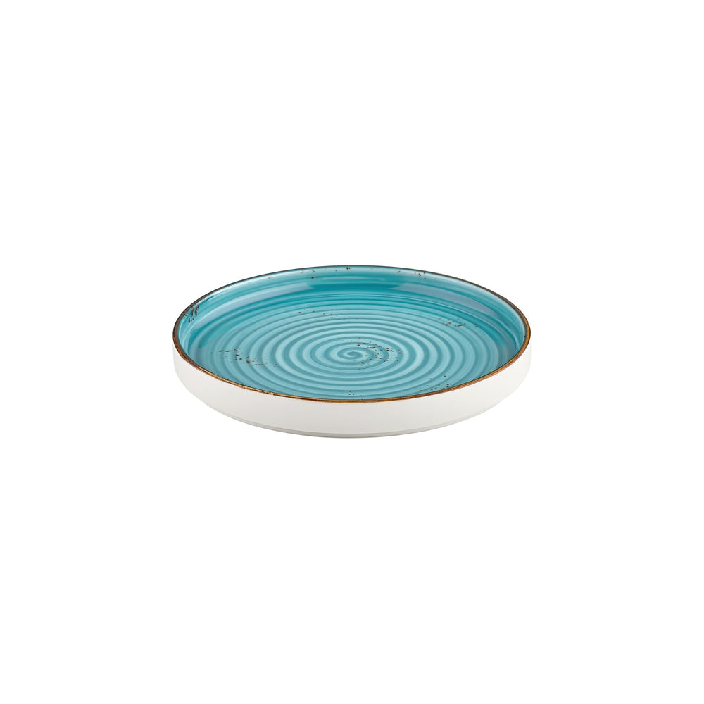 Infinity dia.10.75" Round Turquoise Vitrified Plate