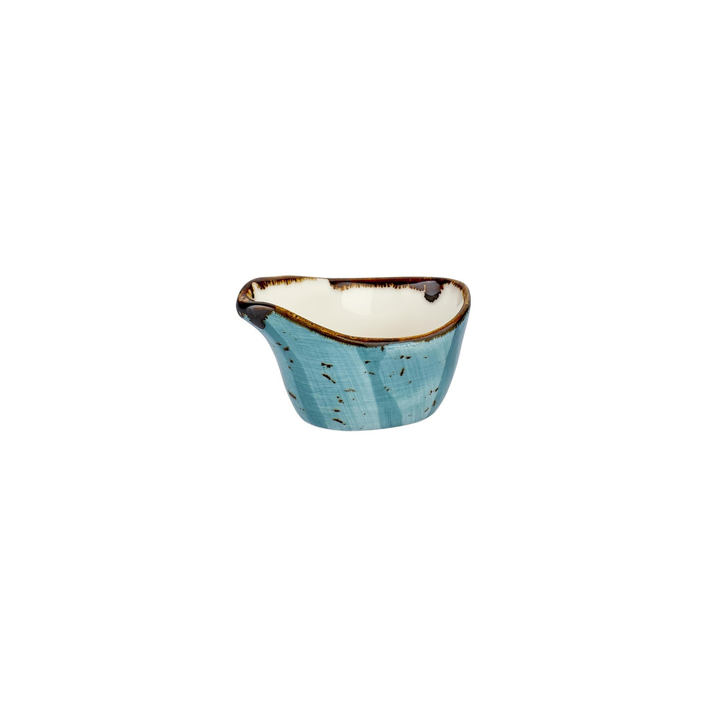 Infinity 3.25" x 2" x h:0" 2 oz. Oval Turquoise Vitrified Creamer