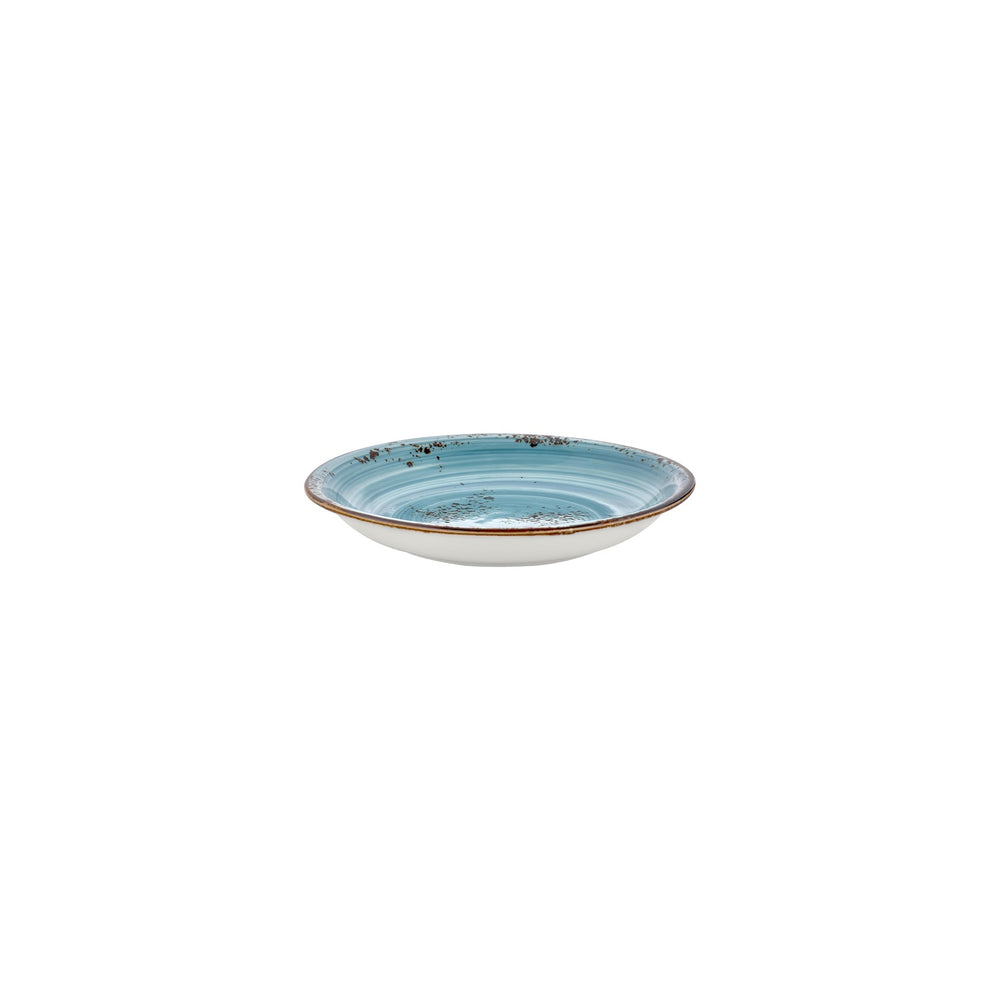 Infinity dia.8.25" h:0" 17 oz. Round Turquoise Vitrified Deep Plate