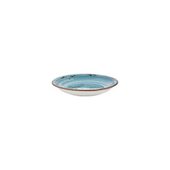 Infinity dia.8.25" h:0" 17 oz. Round Turquoise Vitrified Deep Plate