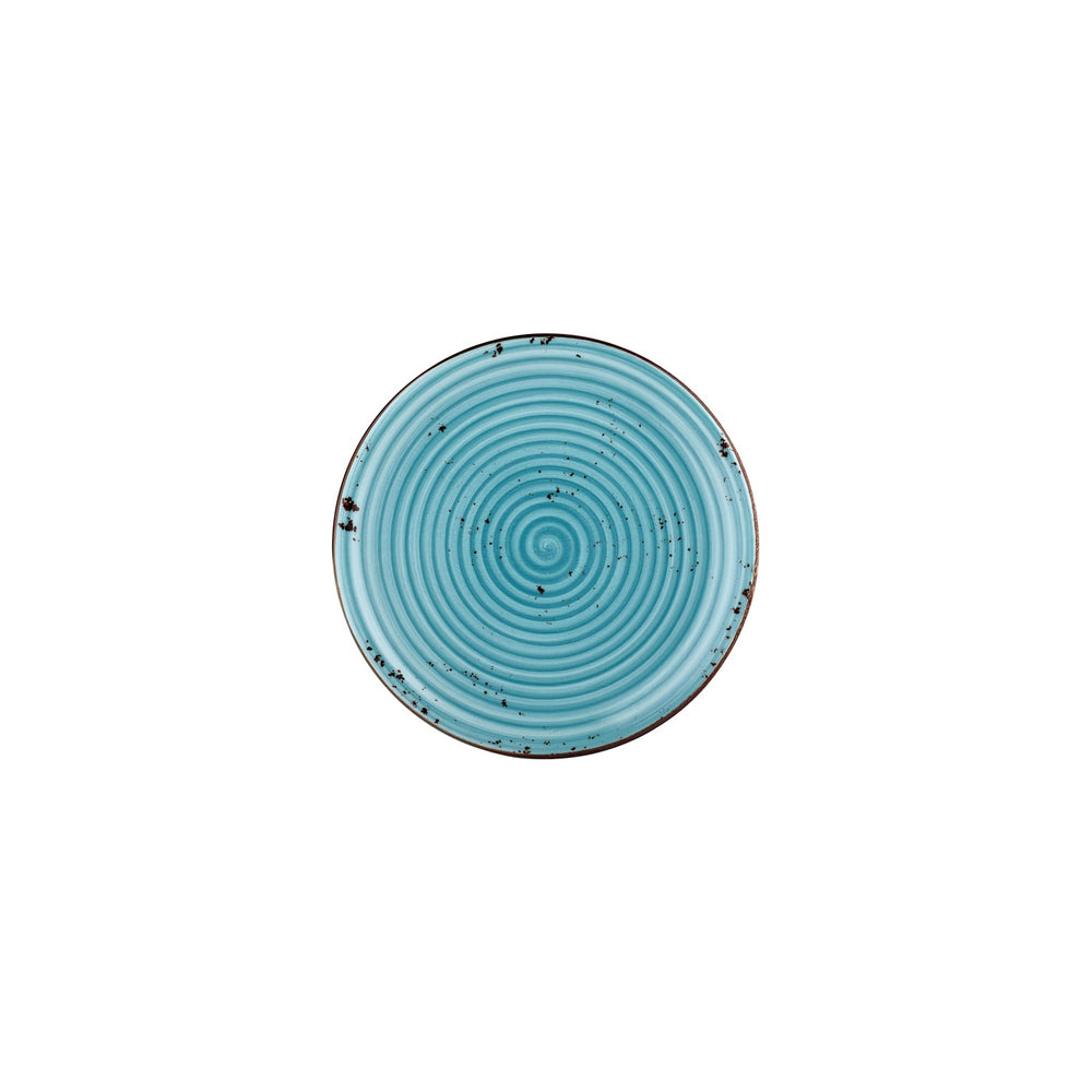 Infinity dia.8.25" Round Turquoise Vitrified Plate
