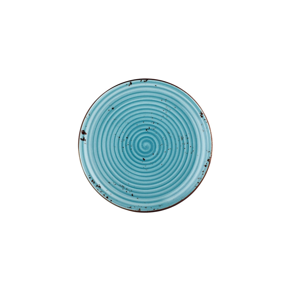 Infinity dia.9.75" Round Turquoise Vitrified Plate