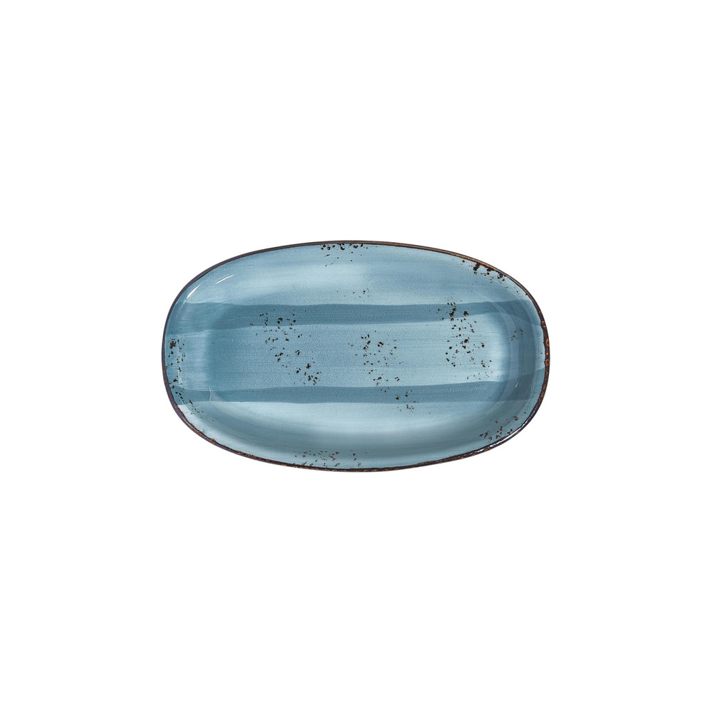 Infinity 11.5" x 7" x h:0" Oval Turquoise Vitrified Platter