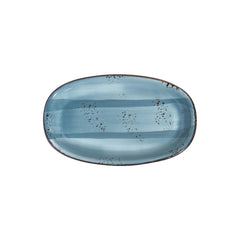Infinity 13.5" x 8" x h:0" Oval Turquoise Vitrified Platter