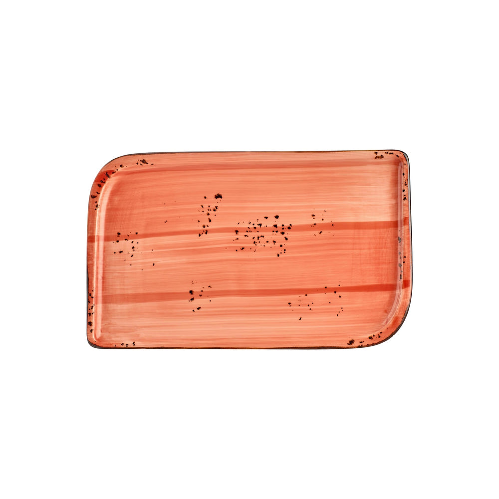 Laterite 14.25" x 6.5" x h:0" Rectangular Orange Vitrified Platter