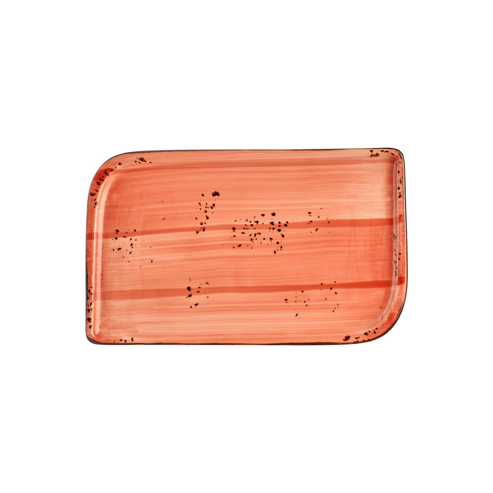 Laterite 14.25" x 8.25" x h:0" Rectangular Orange Vitrified Platter