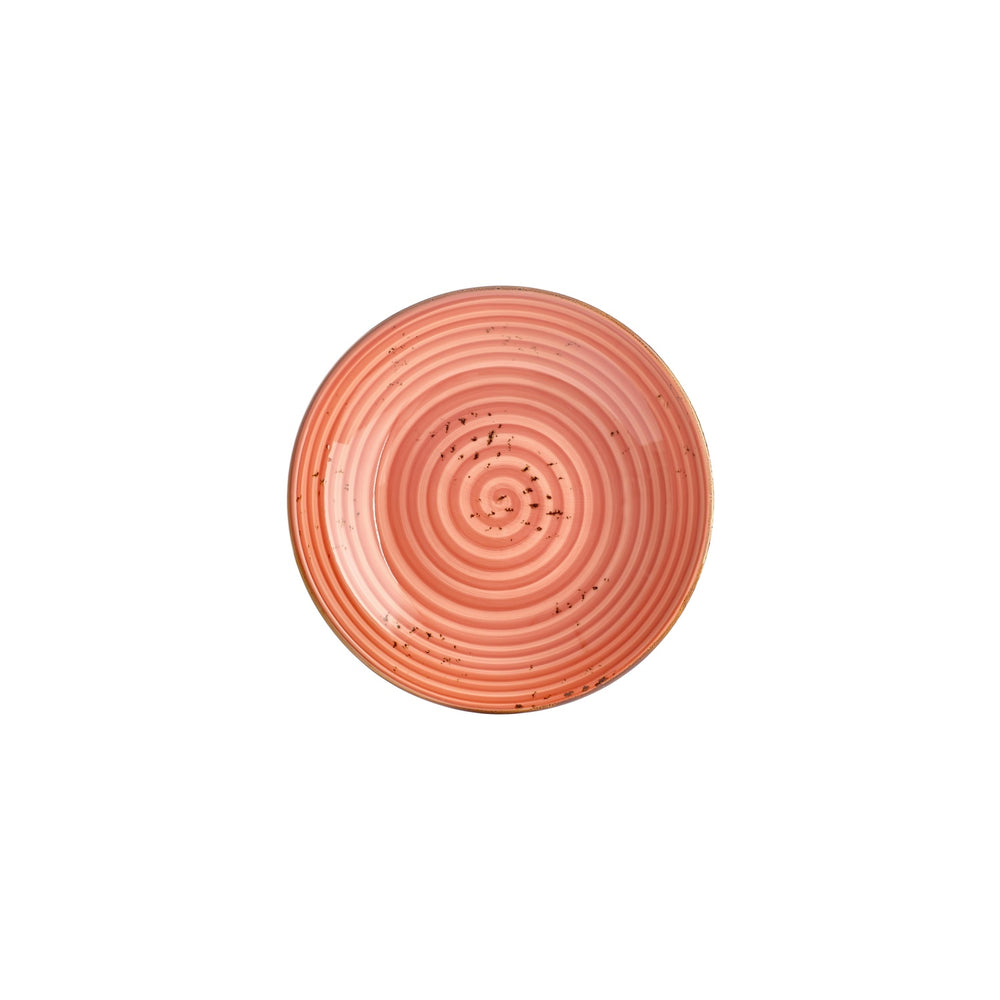 Laterite dia.9" h:0" 34 oz. Round Orange Vitrified Deep Plate