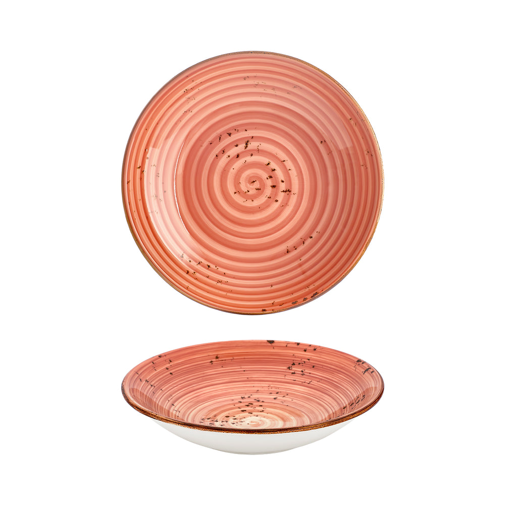 Laterite dia.11" h:0" 57 oz. Round Orange Vitrified Deep Plate