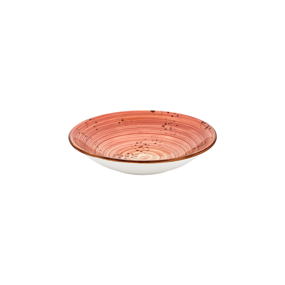 Laterite dia.11" h:0" 57 oz. Round Orange Vitrified Deep Plate