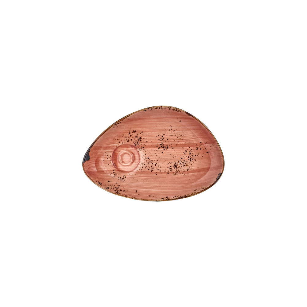 Laterite 9.75" x 6.75" x h:0" Organic Orange Vitrified Saucer