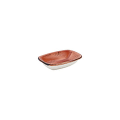 Laterite 7.75" x 5.5" x h:0" Rectangular Orange Vitrified Deep Plate