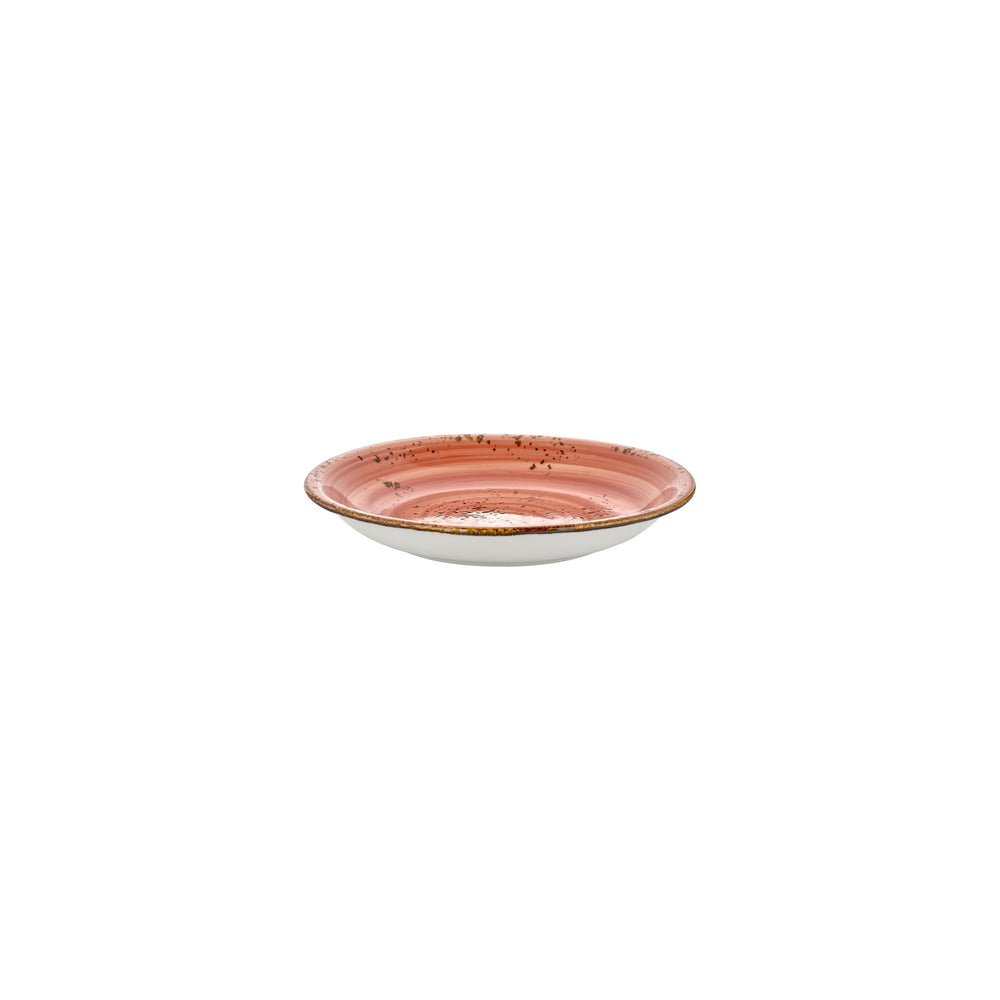 Laterite dia.8.25" h:0" 17 oz. Round Orange Vitrified Deep Plate