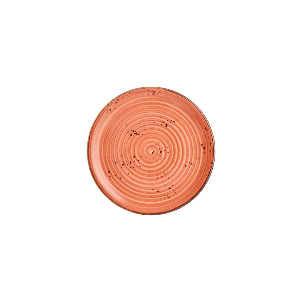 Laterite dia.9" Round Orange Vitrified Plate