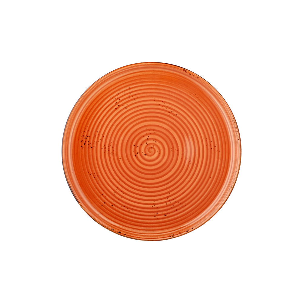Laterite dia.12.5" x 12.5" Round Orange Vitrified Pizza Plate