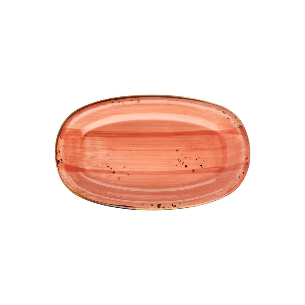 Laterite 13.5" x 8" x h:0" Oval Orange Vitrified Platter