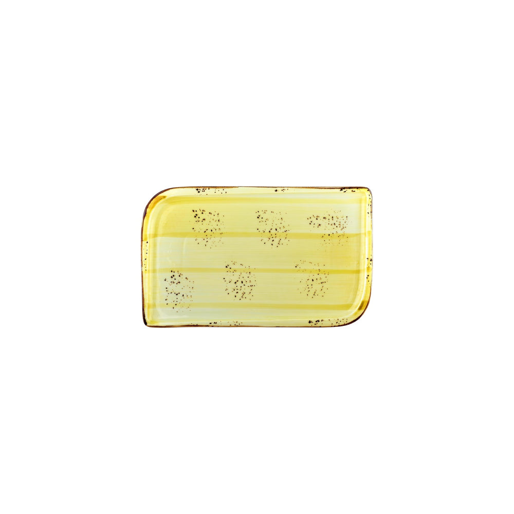Sun 9.5" x 6" Rectangular Yellow Vitrified Plate