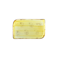 Sun 11.75" x 7" x h:0" Rectangular Yellow Vitrified Platter