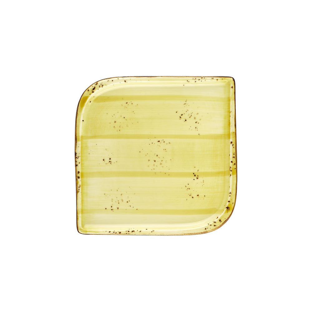 Sun 11" x 11" Square Yellow Vitrified Plate