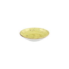 Sun dia.9" h:1.75" 34 oz. Round Yellow Vitrified Deep Plate