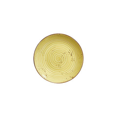 Sun dia.9" h:1.75" 34 oz. Round Yellow Vitrified Deep Plate