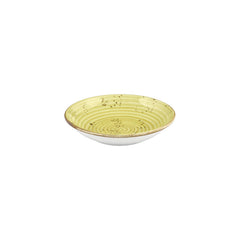 Sun dia.9.75" h:2" 44 oz. Round Yellow Vitrified Deep Plate