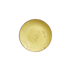 Sun dia.9.75" h:2" 44 oz. Round Yellow Vitrified Deep Plate