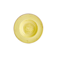 Sun dia.11" h:2.25" 16 oz. Round Yellow Vitrified Deep Plate