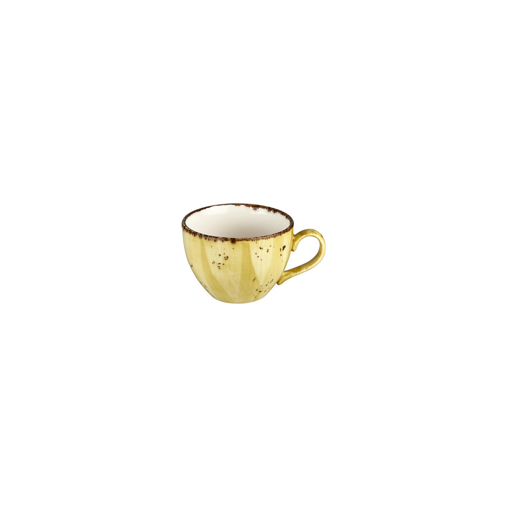 Sun dia.4" h:2.75" 7 oz. Round Yellow Vitrified Cup
