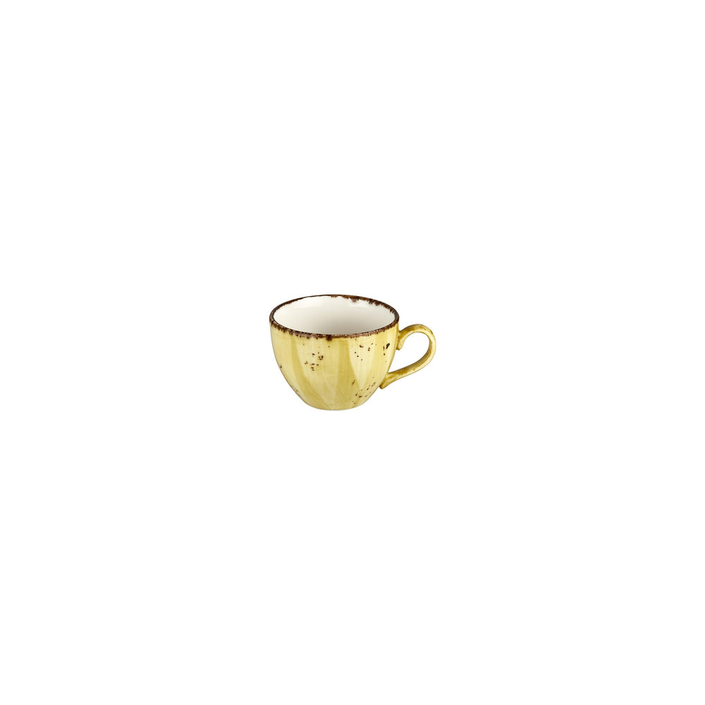 Sun dia.2.25" h:2" 3 oz. Round Yellow Vitrified Espresso Cup