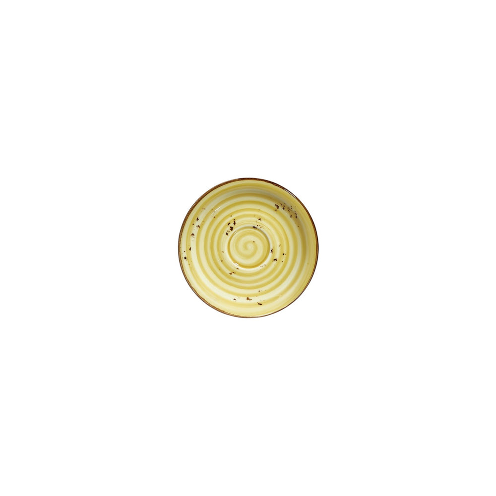 Sun dia.4.75" Round Yellow Vitrified Saucer
