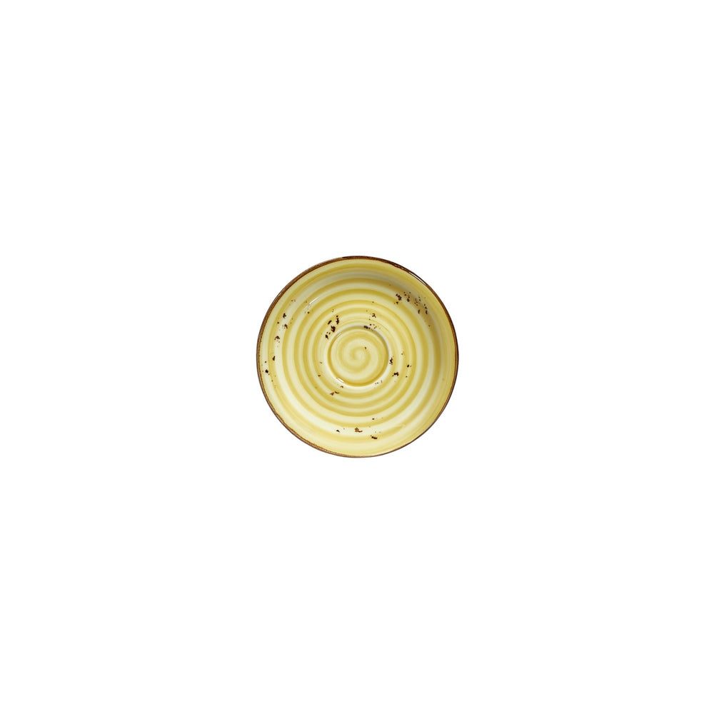 Sun dia.4.75" Round Yellow Vitrified Saucer