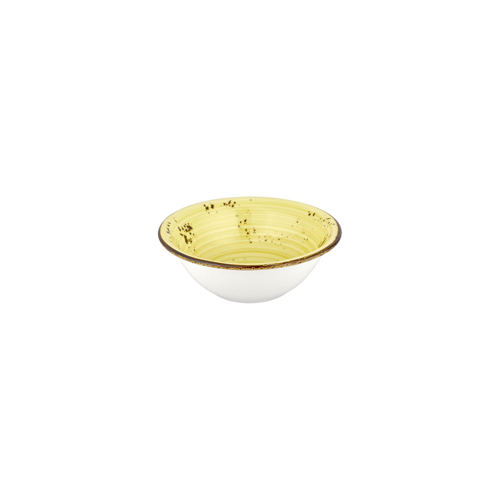 Sun dia.7.75" h:2.75" 30 oz. Round Yellow Vitrified Bowl