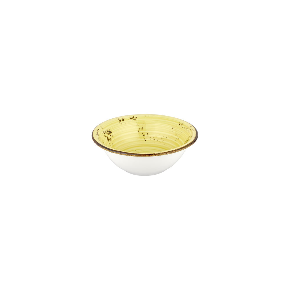 Sun dia.7.75" h:2.75" 30 oz. Round Yellow Vitrified Bowl