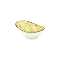 Sun 10.25" x 7.5" x h:0" 42 oz. Organic Yellow Vitrified Bowl