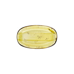 Sun 11.5" x 7" x h:1.25" Oval Yellow Vitrified Platter