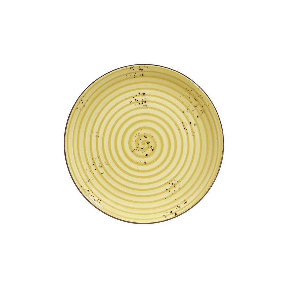 Sun dia.11.75" Round Yellow Vitrified Plate