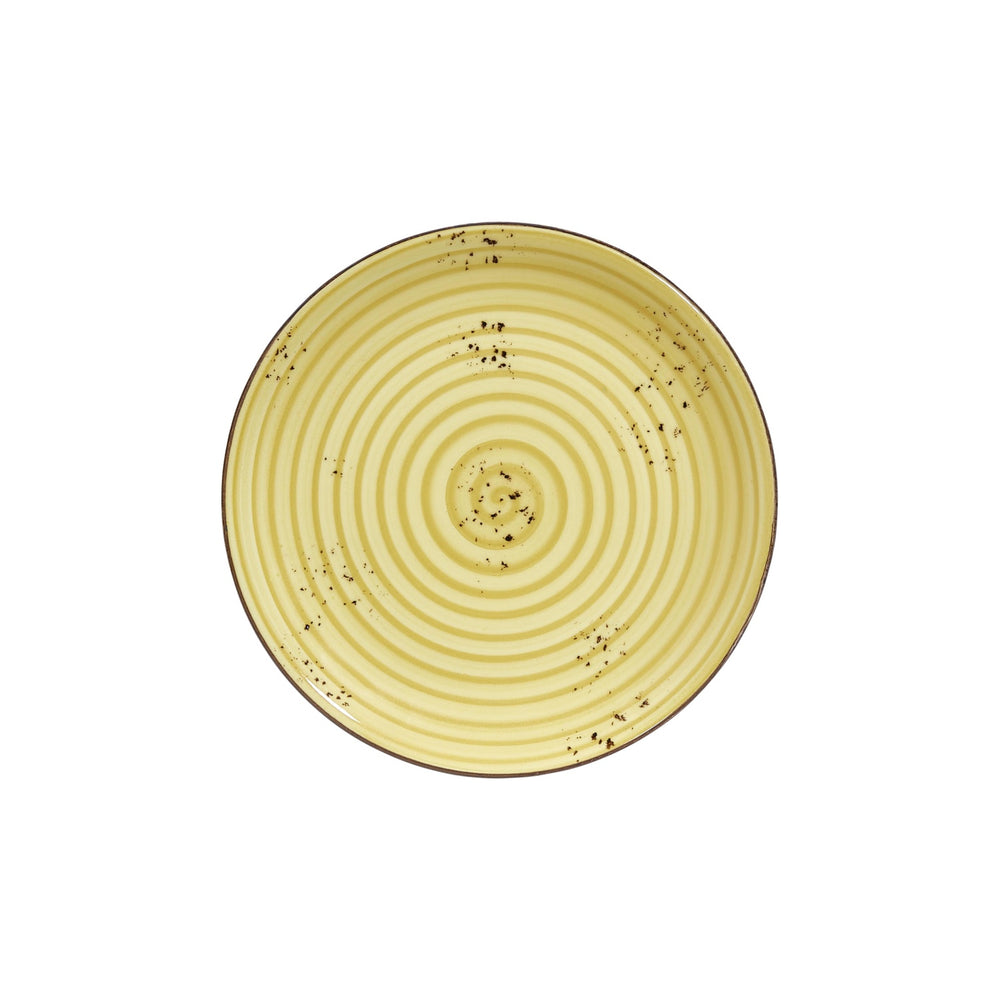 Sun dia.11.75" Round Yellow Vitrified Plate