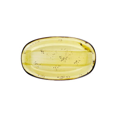 Sun 13.5" x 8" x h:1.5" Oval Yellow Vitrified Platter