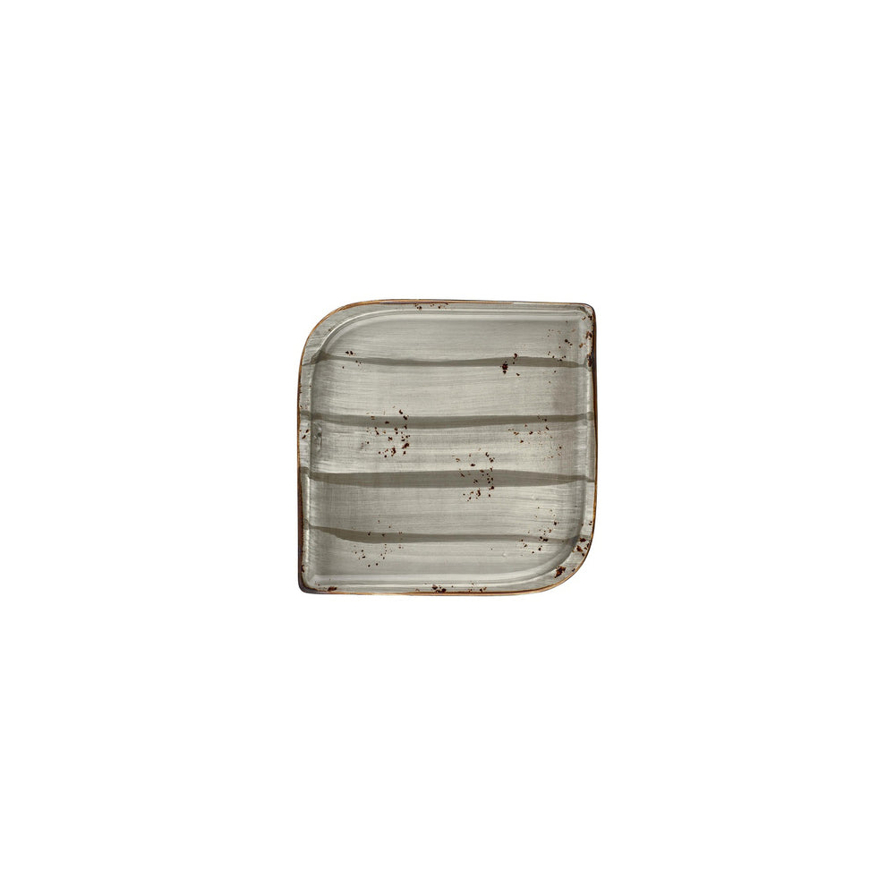 Supreme 6" x 6" Square Gray Vitrified Plate