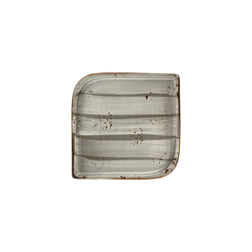 Supreme 9" x 9" Square Gray Vitrified Plate