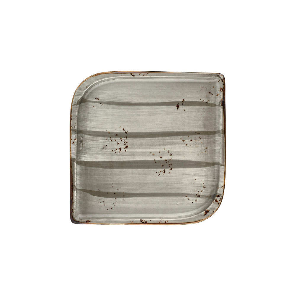 Supreme 11" x 11" Square Gray Vitrified Plate