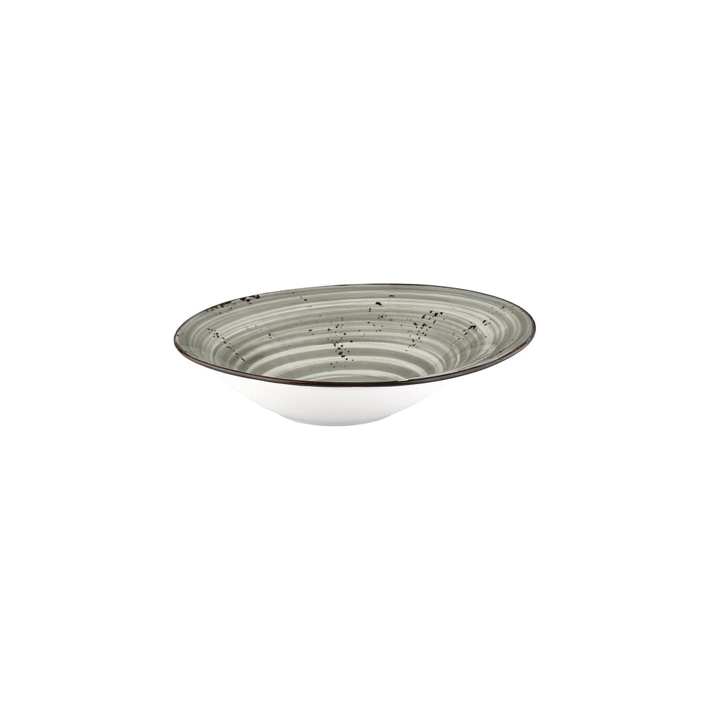 Supreme 10.75" x 10.75" x h:0" 17 oz. Organic Gray Vitrified Deep Plate